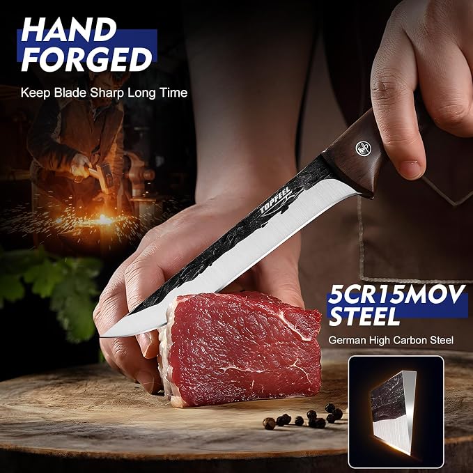 Topfeel 4PCS Hand Forged Butcher Knife Set - Image 4