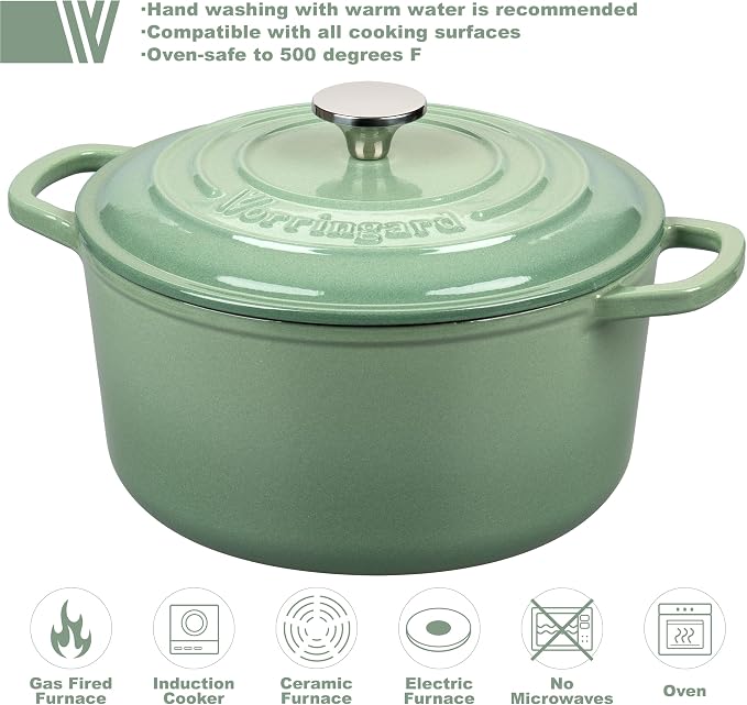 VORRINGARD Enameled Cast Iron Dutch Oven Pot - Image 3