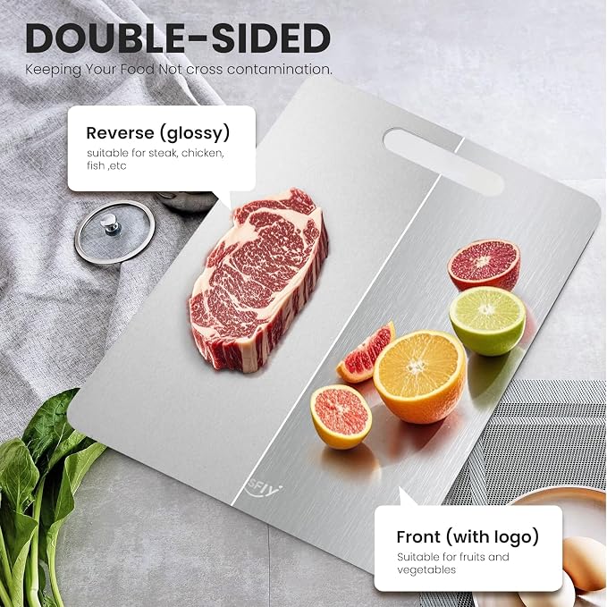 2 Pack Titanium Cutting Board -100% Pure Titanium Cutting Boards - Image 4