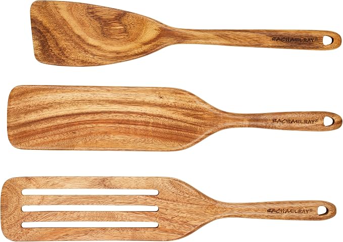 Rachael Ray Tools & Gadgets Kitchen/Cooking/Utensils Set, 3 Piece, Acacia Wood - Image 2