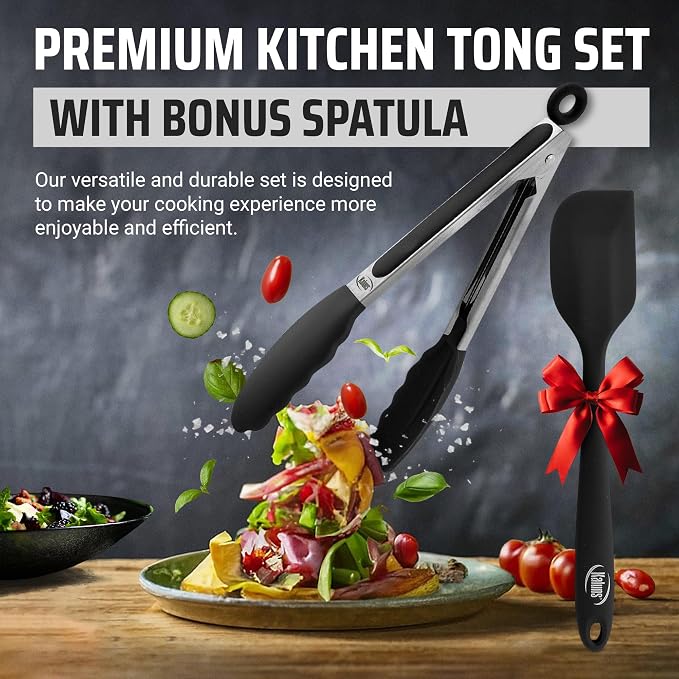 Kaluns Kitchen Tongs for Cooking Grilling Set of 4, BBQ Grill Tongs - Image 7