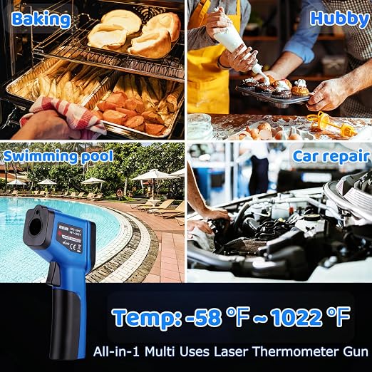 Infrared Thermometer Gun for Cooking, -58℉~1022℉, Digital Laser Temperature Gun - Image 6
