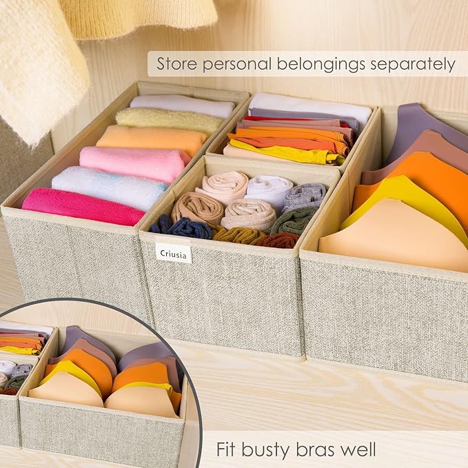 Criusia Underwear Drawer Organizer, 6 Set Foldable Underwear Drawer Organizer - Image 5