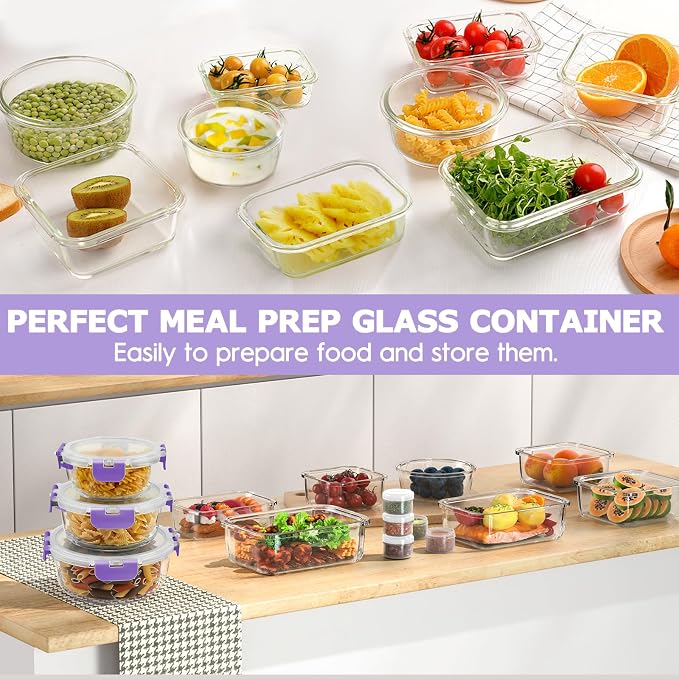 34pcs Glass Food Storage Containers - Image 6