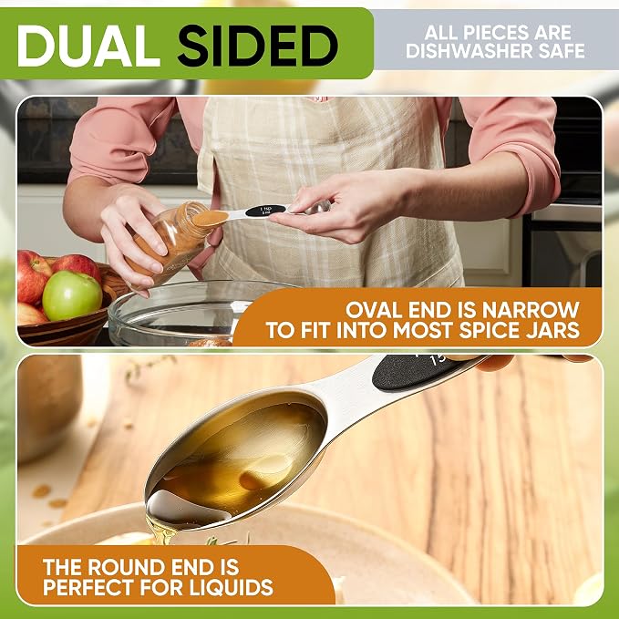 Spring Chef Magnetic Measuring Cups & Spoons Set, Strong N45 Magnets, Heavy - Image 7
