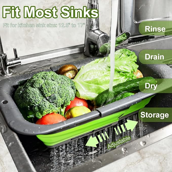 ROTTOGOON 7Qt Collapsible Colander Strainer, Expandable Over the Sink Colander - Image 4