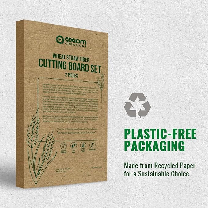 AXIOM CREATIONS 2-Piece Reversible Cutting Board Set Made from Natural Food - Image 7