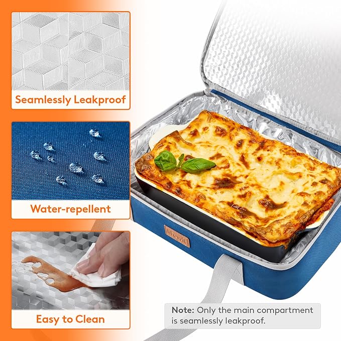 Lifewit Insulated Double Decker Casserole Carrier, Expandable Lasagna Lugger - Image 5