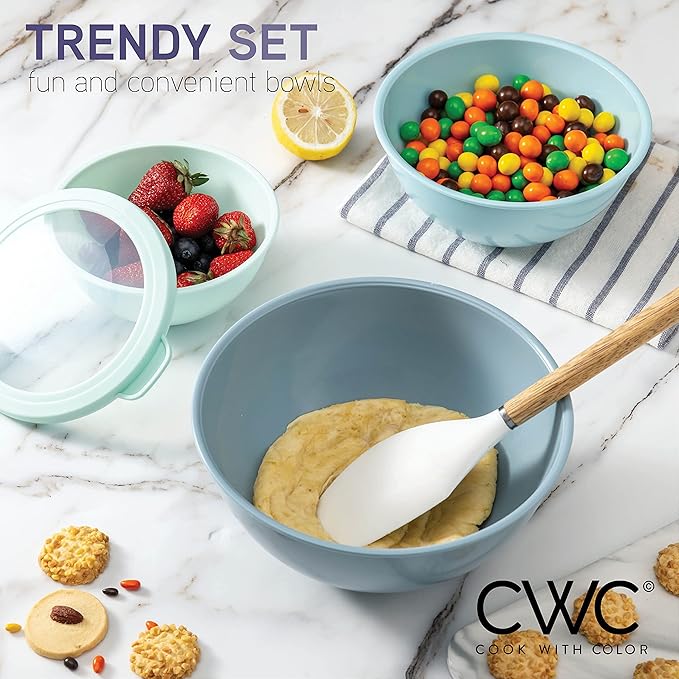 COOK WITH COLOR Mixing Bowls with TPR Lids - Image 6