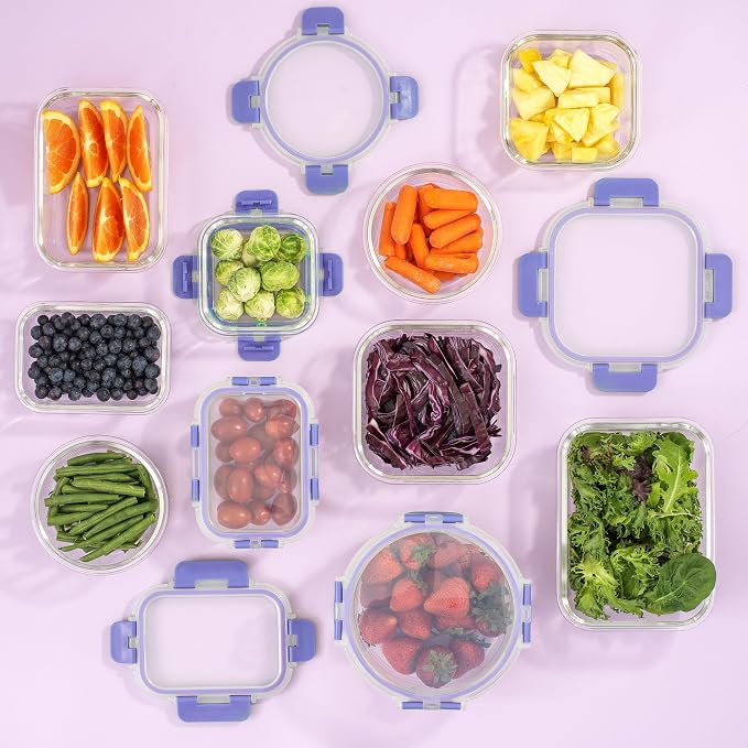 JoyJolt 24pc Borosilicate Glass Storage Containers - Image 7