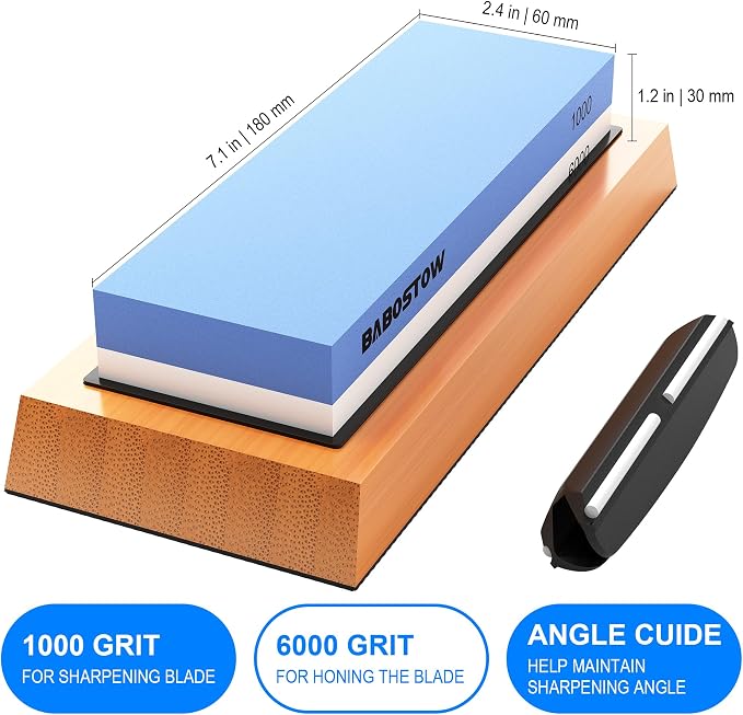 Premium Whetstone Knife Sharpening Stone 2 Side Grit 1000/6000 Waterstone- - Image 2