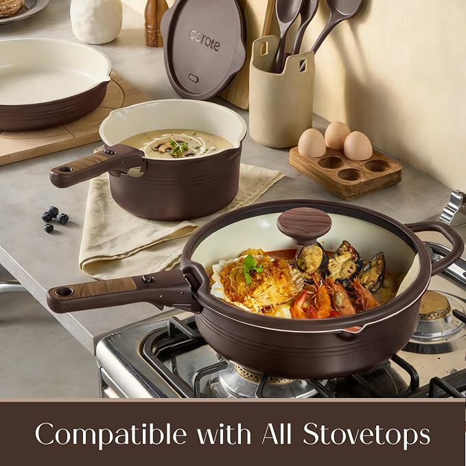CAROTE 22Pcs Titanium Cookware Set, Pots and Pans Set Non Stick, Kitchen - Image 7