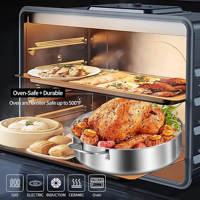 LOLYKITCH 6 QT Tri-Ply Stainless Steel Sauté Pan - Image 3