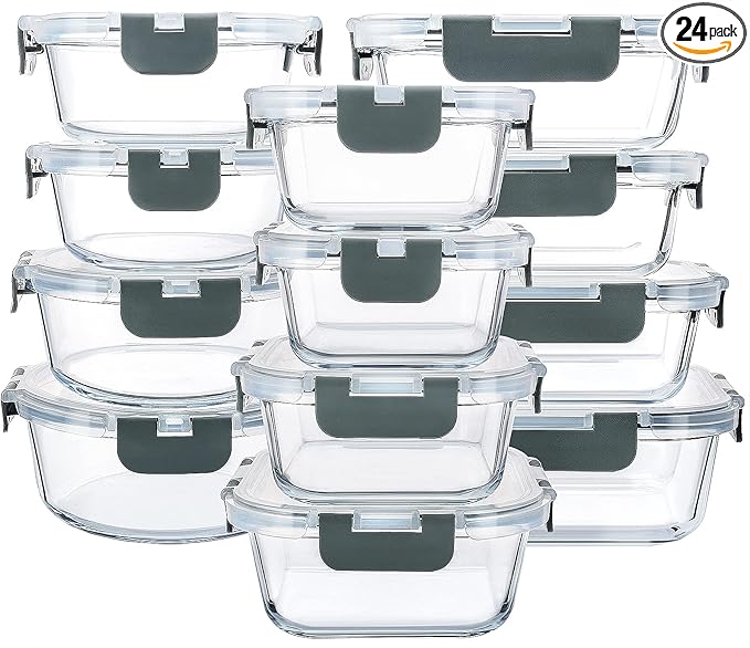 M MCIRCO 24-Piece Glass Food Storage Containers by MMCIRCO