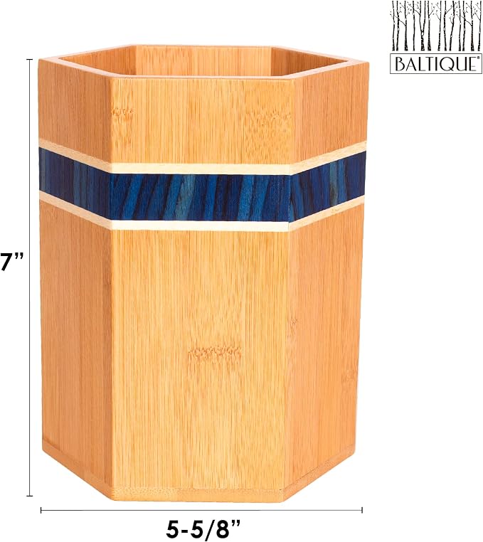 Totally Bamboo Baltique Malta Collection Kitchen Utensil Holder, Large Cooking - Image 6
