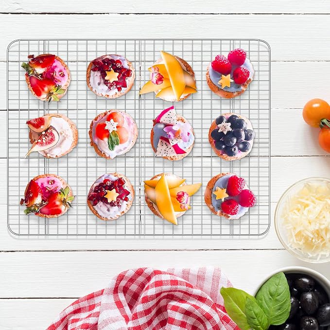 Baking Sheet with Cooling Rack Set, Deedro Stainless Steel Cookie Half Sheets - Image 6