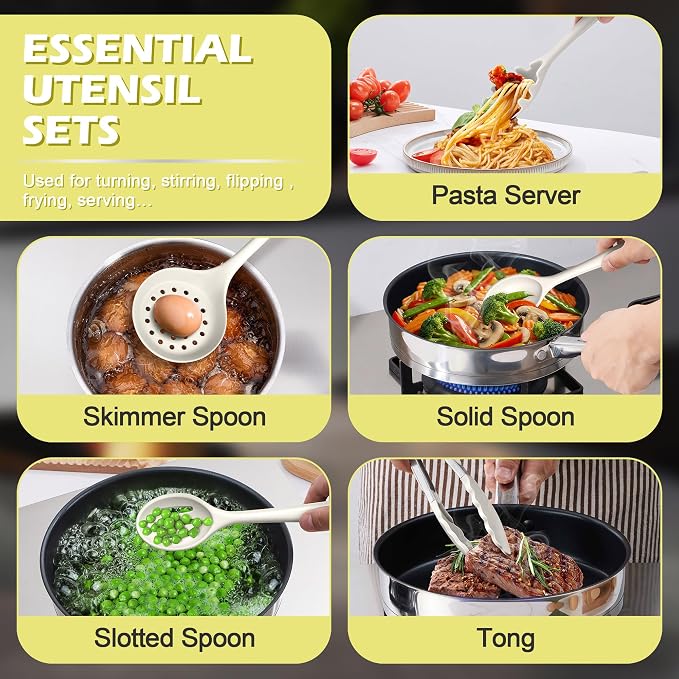 Homikit Kitchen Utensils Set, Useful Kitchen Gadgets & Pots and Pans Accessories - Image 4