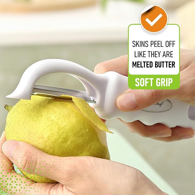 Spring Chef Premium Swivel Vegetable Peeler, Comfrotable Handle and Ultra Sharp - Image 4