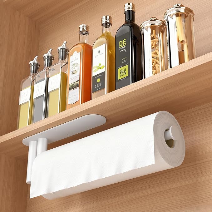 Paper Towel Holder Under Cabinet, 13Inch Self-Adhesive or Wall Paper Towel - Image 8