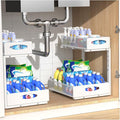 Housolution 2 Pack Large Under Sink Organizer, 2 Tier Metal Pull Out Under Sink by Housolution