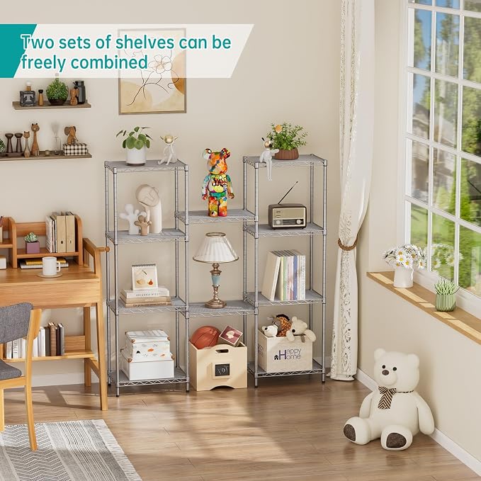 SINGAYE 5 Tier Shelf Wire Shelving Adjustable Storage Shelves Rack Standing - Image 6
