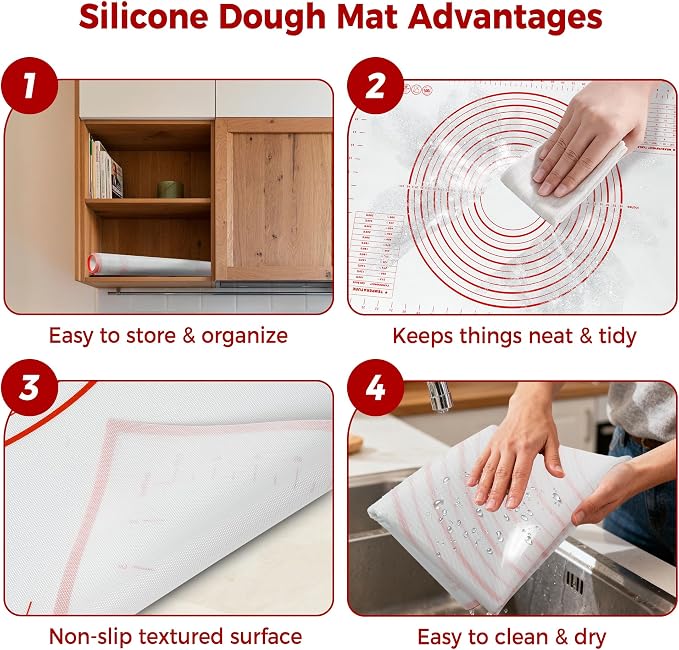 Extra Large Nonstick Silicone Pastry Mat 28x20Inch - Image 4