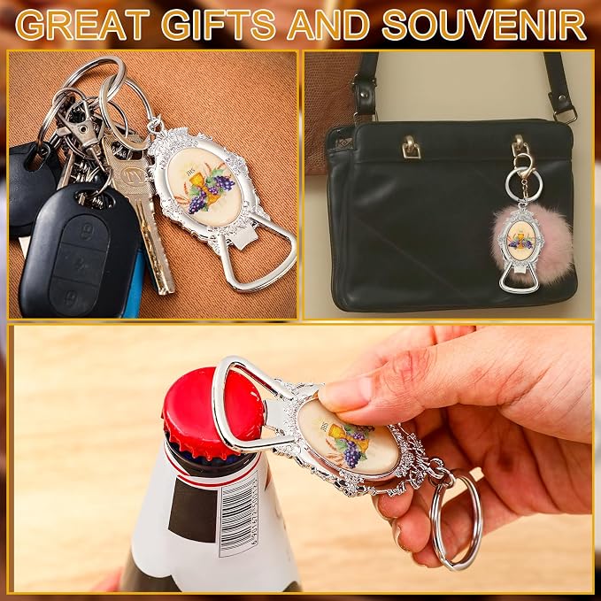 Misdary 12 Pcs First Communion Bottle Opener Keychain Catholic Bottle Opener - Image 6