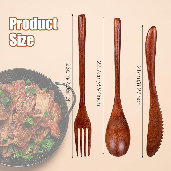 Molain Wooden Utensils for Eating - Image 2