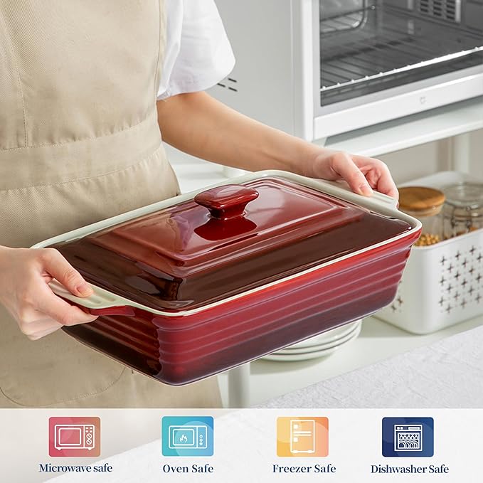 LOVECASA 4.5 Quart Ceramic Casserole Dish - Image 4