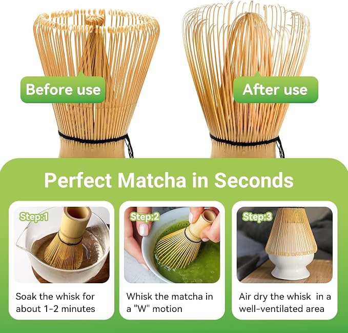 Bamboo Matcha Whisk, 120prong（80+80tines） Traditional Japanese Chasen - Image 4