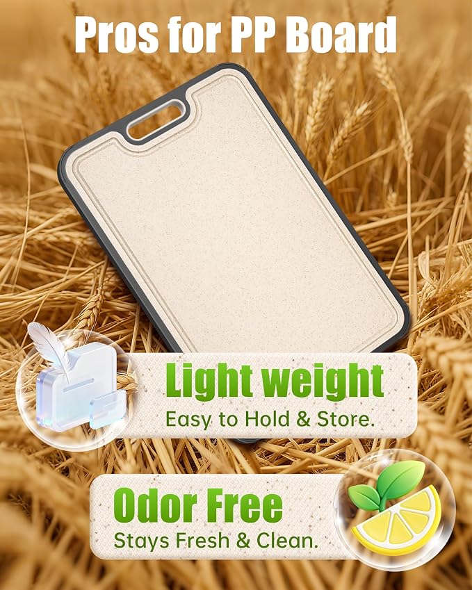 Titanium Cutting Boards for Kitchen, Non Toxic 2-in-1 Cutting Board Double Sided - Image 3