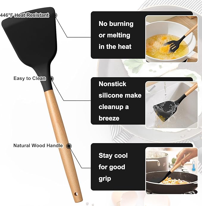 E-far Black Kitchen Utensils Set - Image 3