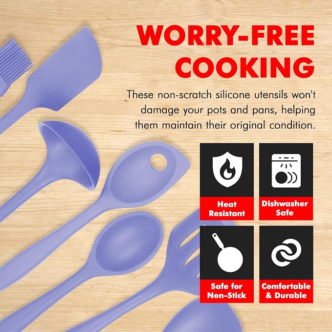 Chef Craft - Premium Silicone Kitchen Tools and Utensils Set, Non-Scratch - Image 3