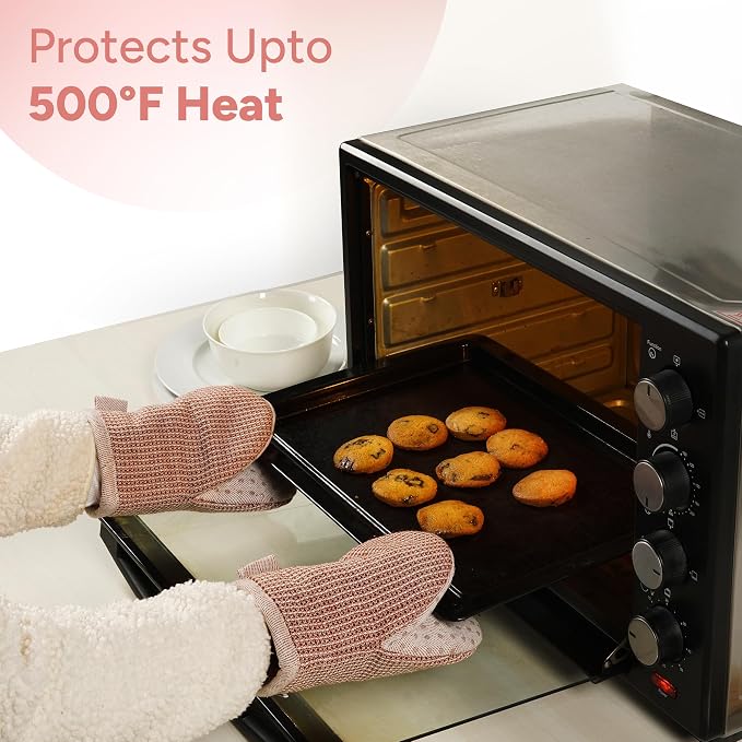 Casa Platino Cute Oven Mitts & Pot Holders, 4-Piece – Oven Mitts Heat Resistant - Image 4