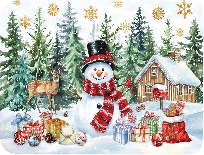 Christmas Kitchen Drying Mat 18 x 24 Inch Xmas Snowman Drying Pad Snowflake and by Unknown