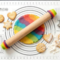 Rolling Pin With Thickness Rings, Adjustable Wooden Rolling Pin Set, 17 inch by Unknown