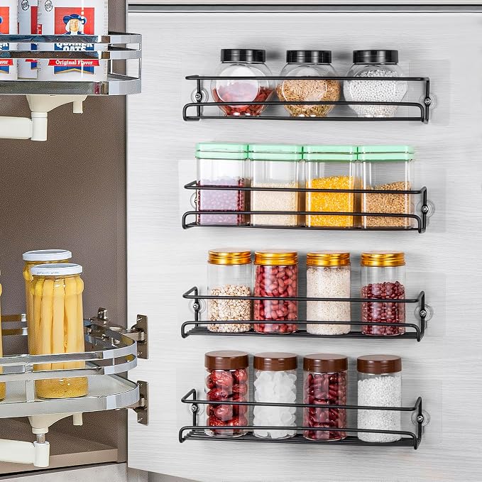 ROFAY Spice Rack Organiser, 4 Pack Wall Mounted Tier Shelf - Image 6