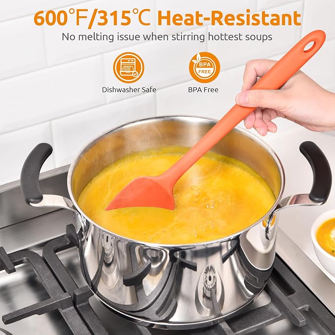 U-Taste Extra-Long 600ºF Heat Resistant Spatula Spoon: 14" Silicone Spoonula - Image 4