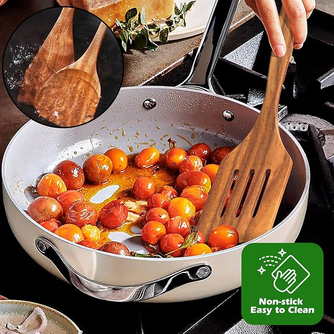 Natural Teak Kitchen Cooking Utensil Set - Image 7