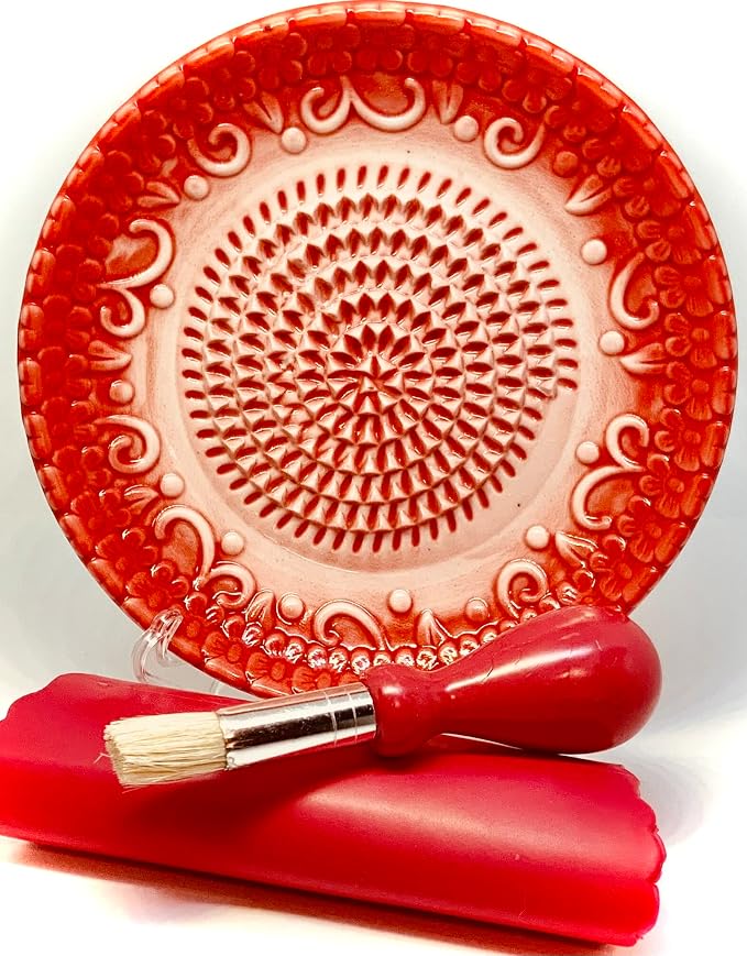 BonCera, All-in-one Premium Ceramic Garlic Grater Plate 4-Piece Set by BonCera