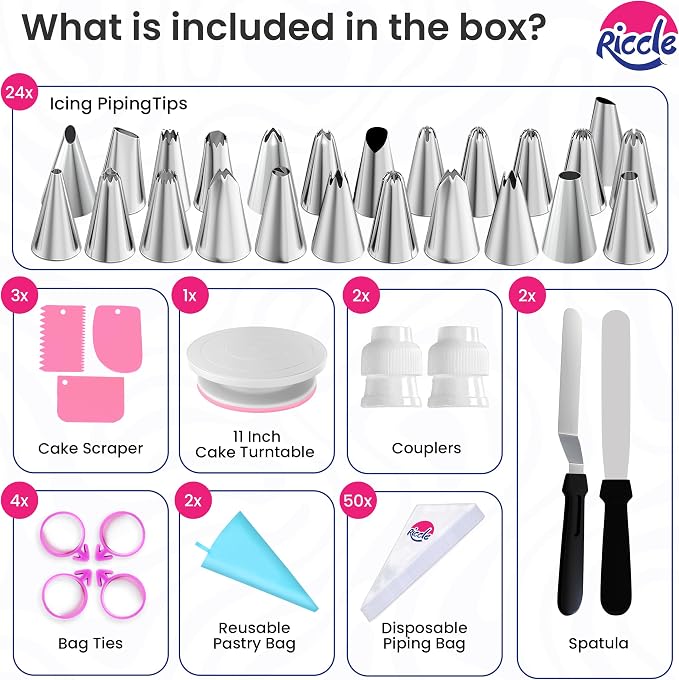 Riccle 88 pcs Cake Decorating Kit - Image 3
