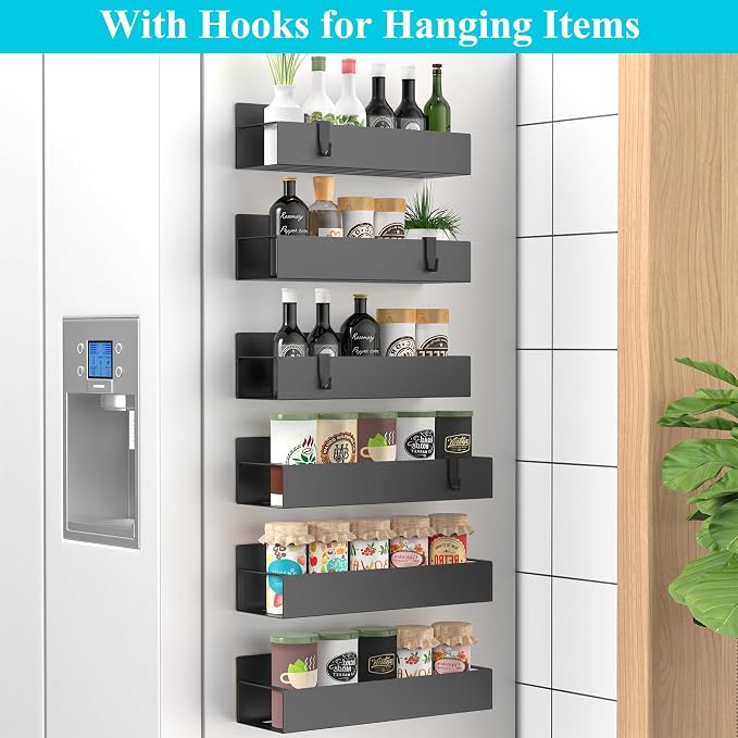 HuggieGems 6 Pack Magnetic Spice Storage Rack Organizer - Image 2