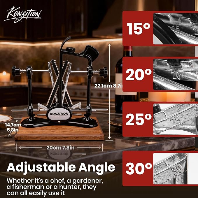 Premium Knife Sharpener with Wooden Base Ideal - Image 4