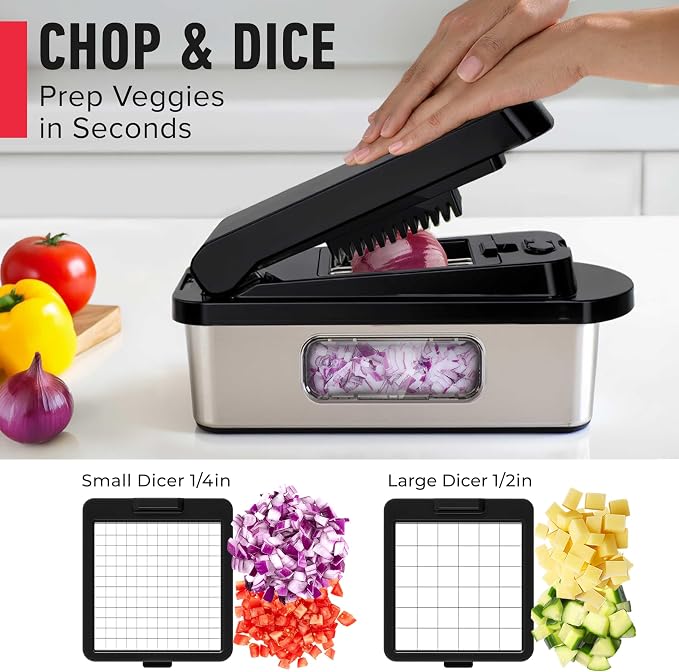 Mueller Pro-Series 10-in-1, 8 Blade Stainless Steel Multi Vegetable Chopper And - Image 4