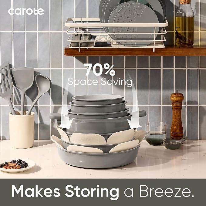 CAROTE 27pcs Ceramic Cookware Set Nonstick, Pots and Pans Set Non Stick - Image 4