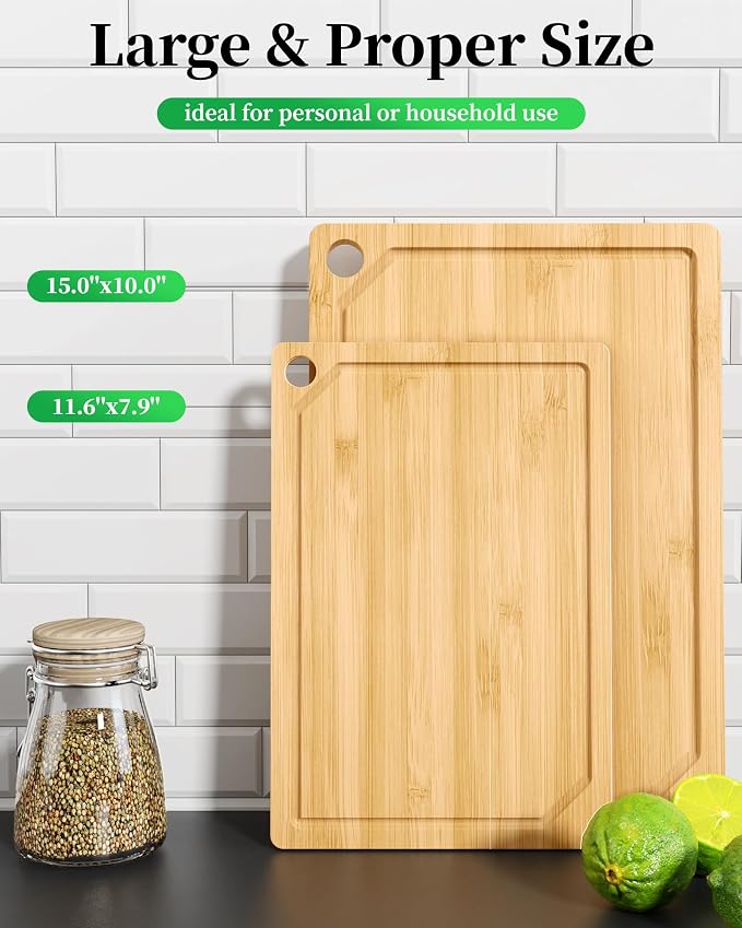 Kitsure Bamboo Cutting Board Set - Image 2