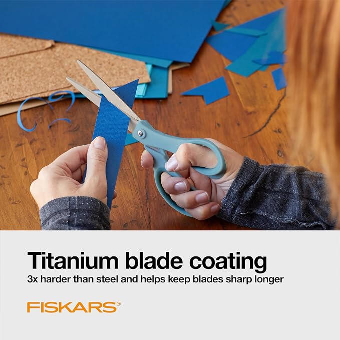 Fiskars 8” Comfort Grip Titanium Multipurpose Scissors - Image 3