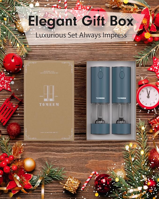 TOMEEM Upgraded Larger Capacity Electric Salt and Pepper Grinder Set - Image 9