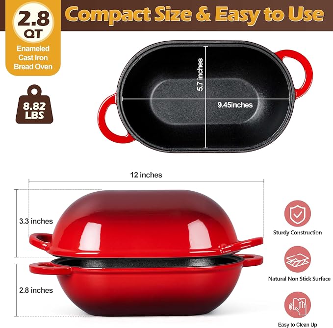 Homikit Enameled Cast Iron Dutch Oven - Image 2