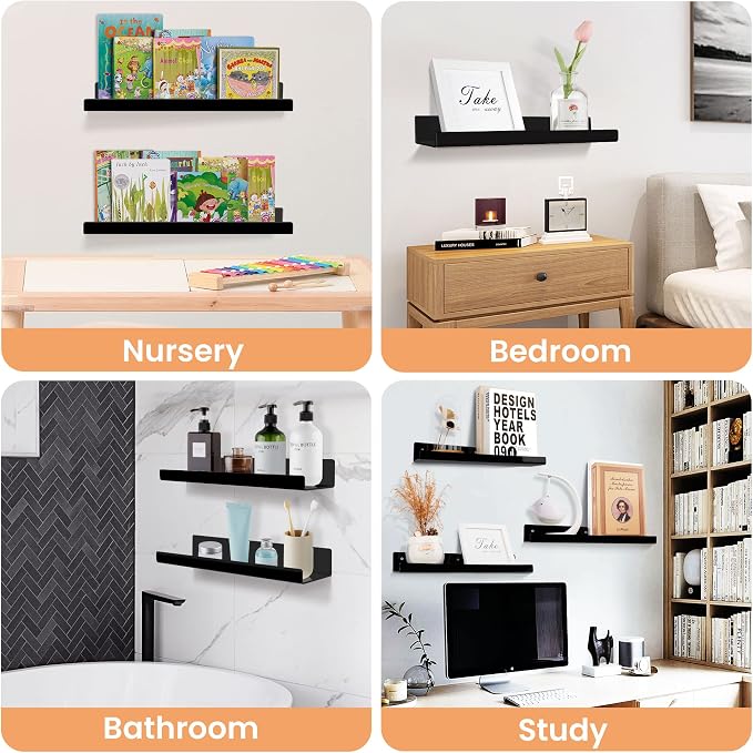 upsimples Acrylic Shelves for Wall Decor, Living Room, Floating Bookshelves for - Image 7